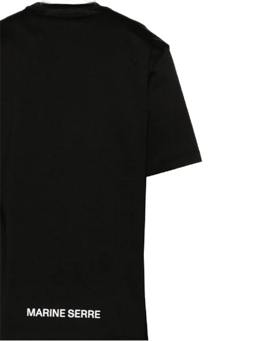 Black/white organic t-shirt Marine Serre | UTT001CJER0012BK99